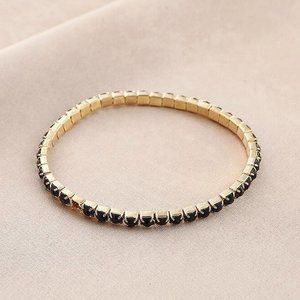Full Diamond Stretchable Elastic Bracelet Black